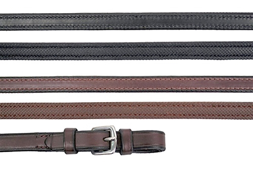 Nunn Finer Rubber Reins - Bridle Leather - Made in the USA | Nunn